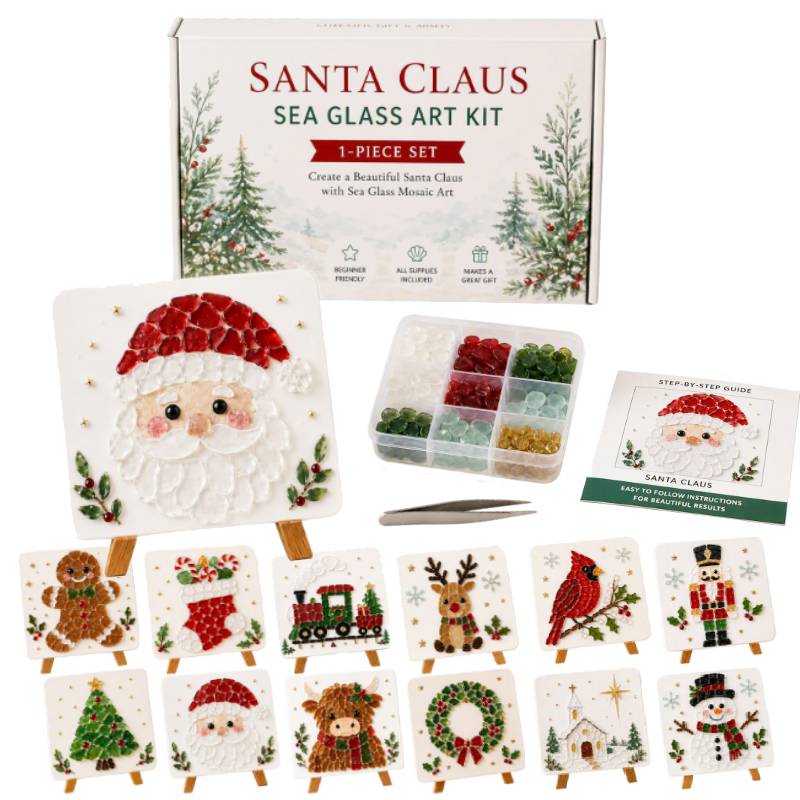 クリスマスシーグラスアートキット、DIYスノーマンシーグラス - Art And Craft For Xmas のレビューと価格