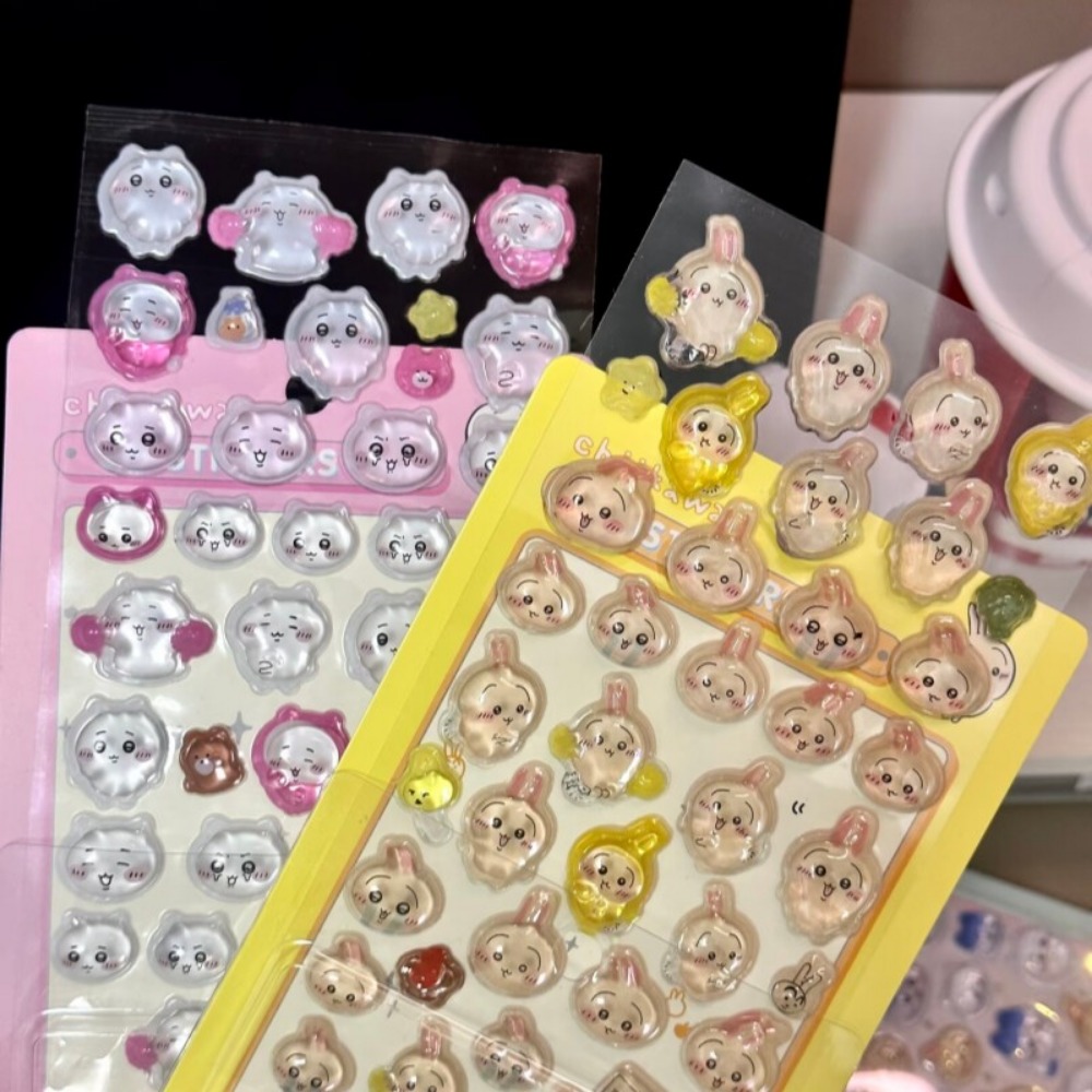 かわいいちいかわ3DクリスタルエンボスステッカーDIYデコレ - Art Craft Journals のレビューと価格