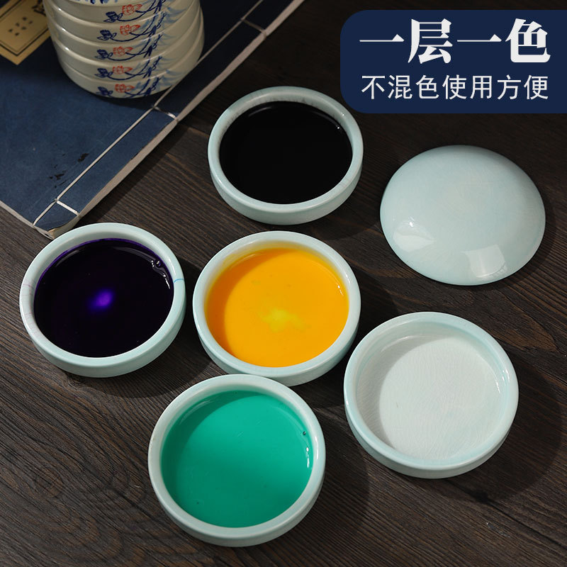 5 層セラミック水彩絵の具パレット顔料混合皿学生描画トレイ  - Art Craft 5 Year Old のレビューと価格