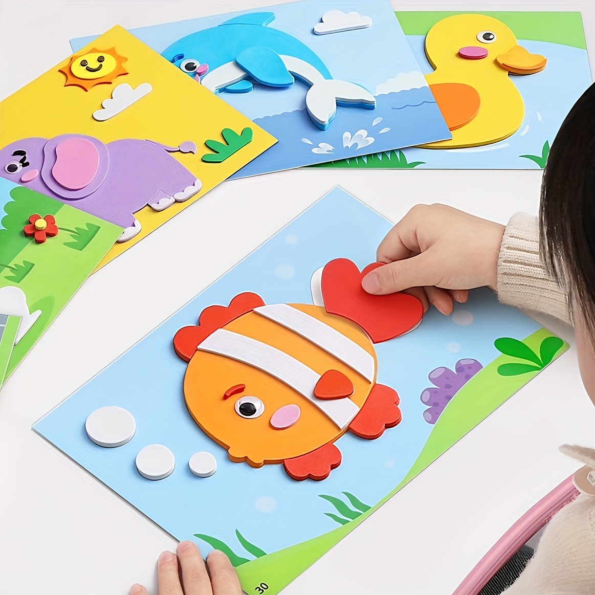 子供用3Dステッカー、使い捨て、手作りのEVAクラフトデカー - Art Craft Education のレビューと価格