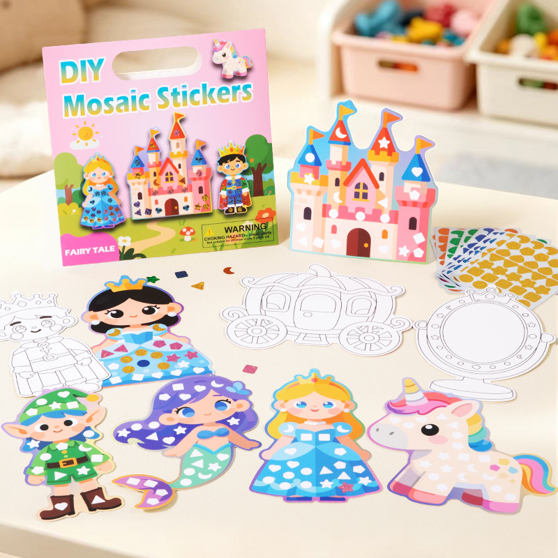 2-in-1 DIYモザイクステッカー＆塗り絵クラフトキット - Dinosaur And Craft のレビューと価格