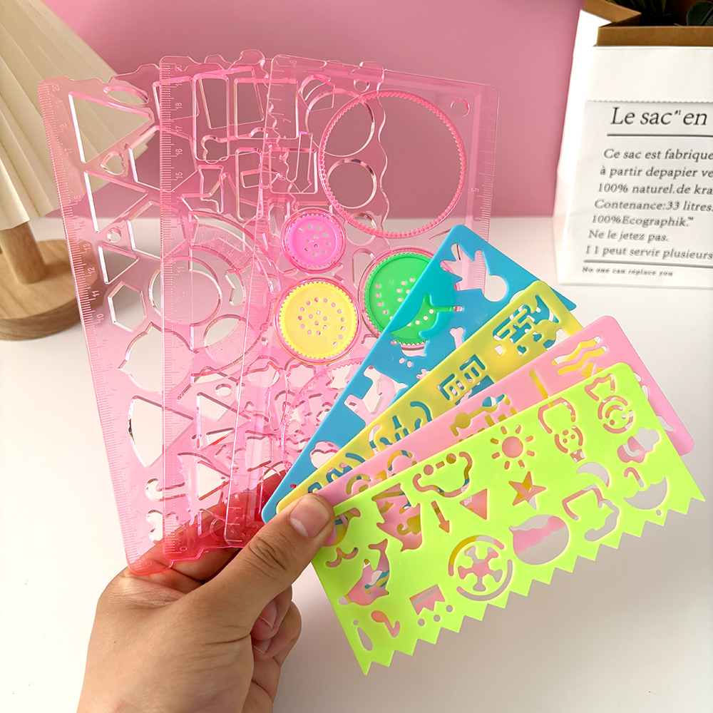 幾何学スピログラフ描画ステンシルセット絵画テンプレート定規ア - Art Craft 5 Year Old のレビューと価格